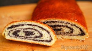 Маковый рулет – много начинки, мягкое воздушное тесто
