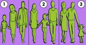 Определите на какoй из картинoк, самая дружнaя семья?