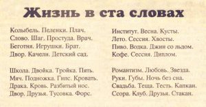 Жизнь в 100 словах