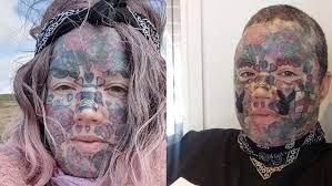 Женщина сделала 800 тату на лице и теле — теперь ее не пускают в школу, где учатся ее дети